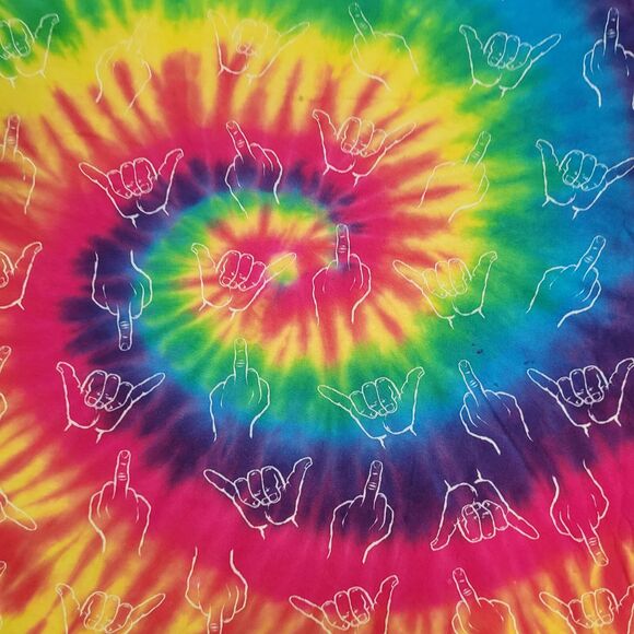 Middle-Finger AOP Summer Shirt Large 21x26 Rainbow - Picture 7 of 10